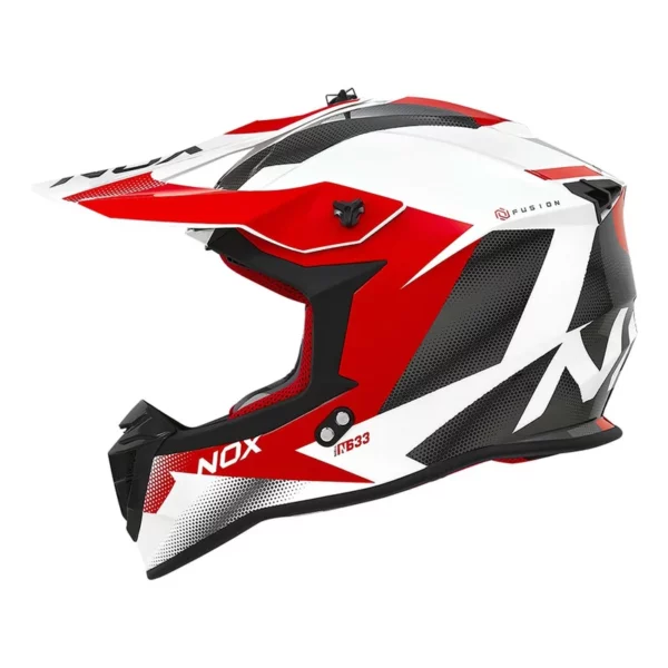 Casque Cross NOX N633 Fusion Blanc/Rouge