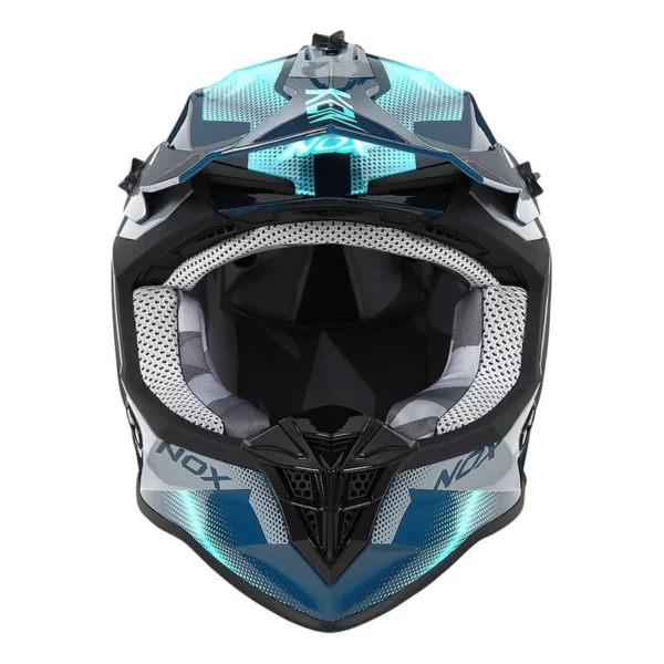 Casque Cross Nox N633 Fusion Nardo/Bleu – Image 3