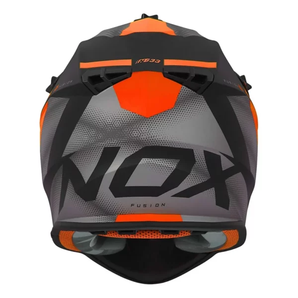 Casque Cross NOX N633 Fusion Noir Mat/Orange – Image 2