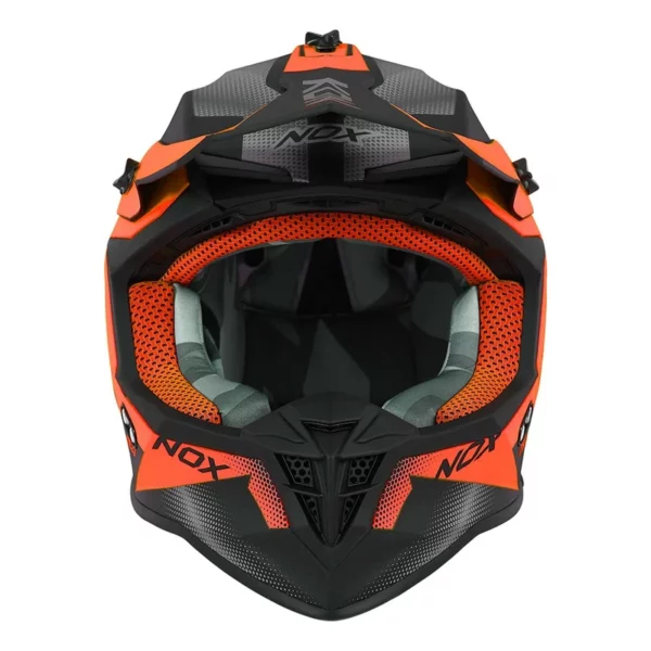 Casque Cross NOX N633 Fusion Noir Mat/Orange – Image 3