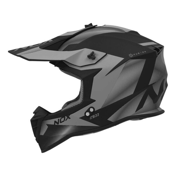 Casque cross Nox N633 Fusion noir mat/titanium – Image 2